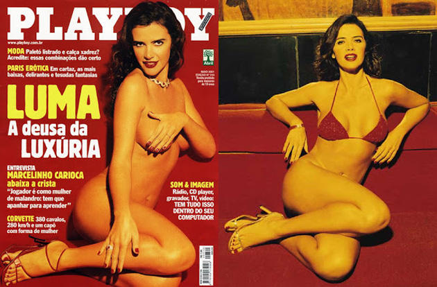 Luma de Oliveira como Deusa da Luxúria, capa da Playboy de 2001