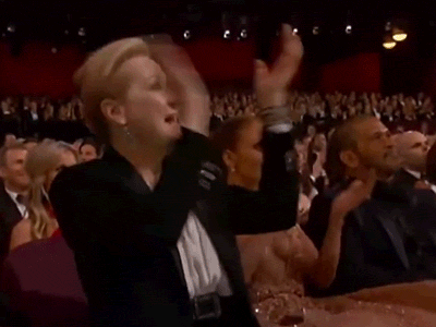 Reação de Meryl Streep ao discurso de Patricia Arquette