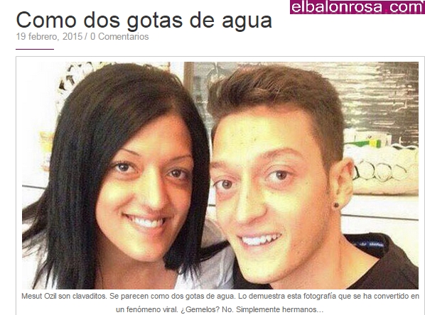 Jornal espanhol brinca com semelhança de Özil e irmã