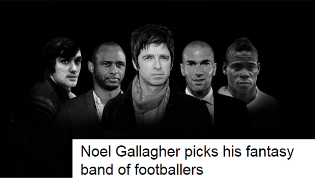 Noel Gallagher monta banda de rock do futebol com Balotelli e Zidane