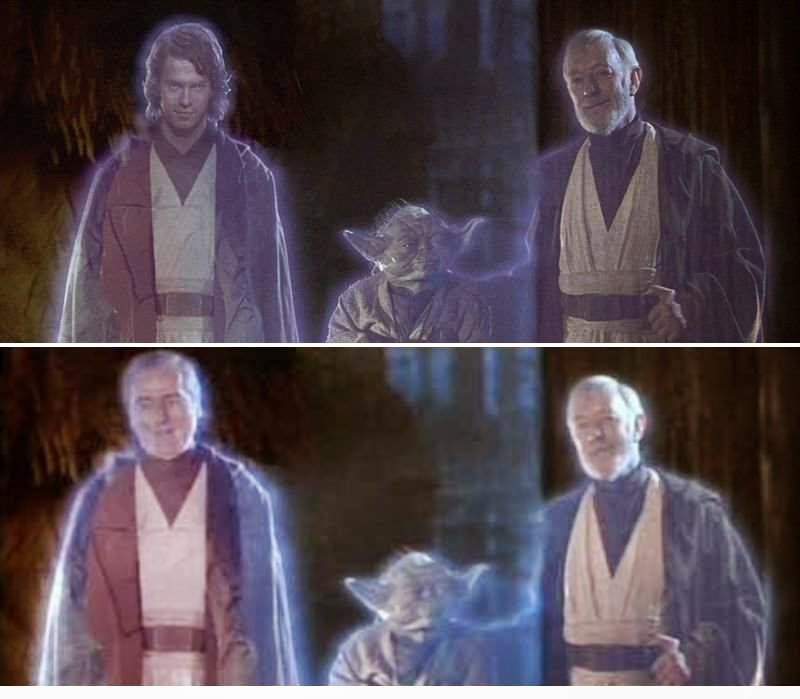 Star Wars Episode VI Return of the Jedi Ghost Anakin Skywalker Darth Vader Yoda Obiwan Ben Kenobi