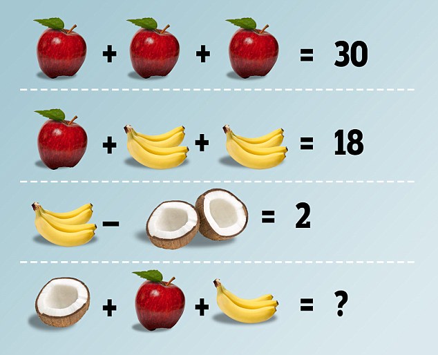 Desafio matemático das frutas