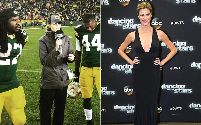 Erin Andrews é repórter de campo da FOX Sports e também apresenta o reality Dancing With the Stars