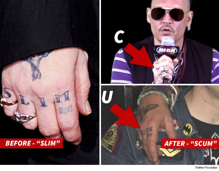 Johnny Depp alterou tatuagem