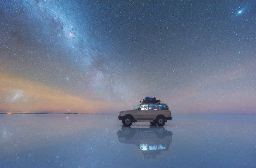 O fotógrafo russo Daniel Kordan viajou para o Salar de Uyuni, na Bolívia, e tirou fotos da Via Láctea