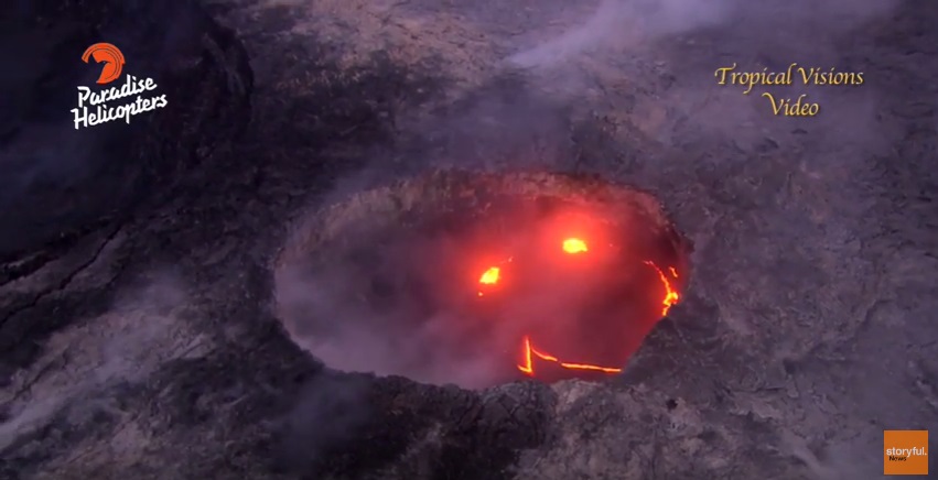 Vulcão havaiano desperta com um "sorriso" especial