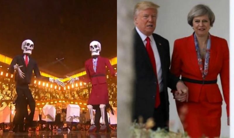 Katy Perry ironizou Donald Trump e Theresa May