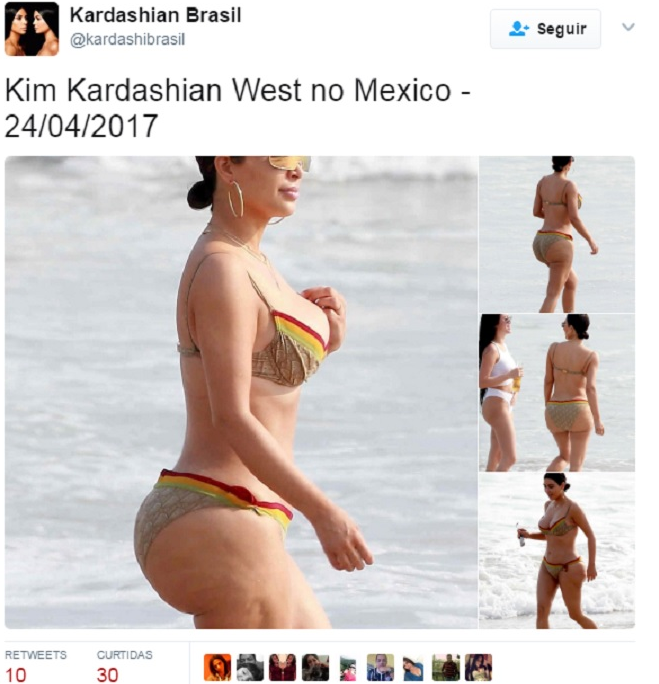 Kim flagrada curtindo férias no México