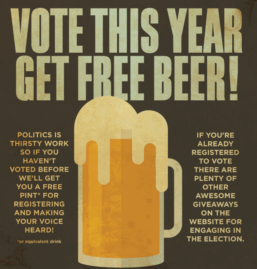 Pubs vão dar cerveja para quem se registrar para votar no Reino Unido