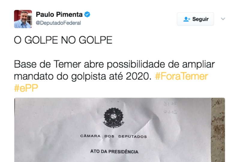 Paulo Pimenta compartilhou notícia falsa