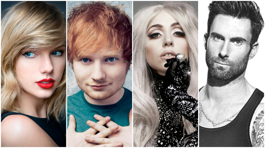 Taylor Swift, Ed Sheeran, Lady Gaga e Adam Levine