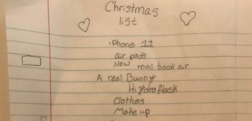 Menina de 10 anos faz lista de Natal inacreditável e web dá melhores  respostas – Vírgula