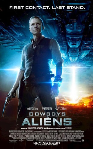 Jake Lonergan (Daniel Craig) em pôster de Cowboys & Aliens