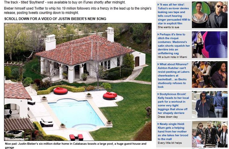 Nova casa de Justin Bieber avaliada em R$ 11 milhões