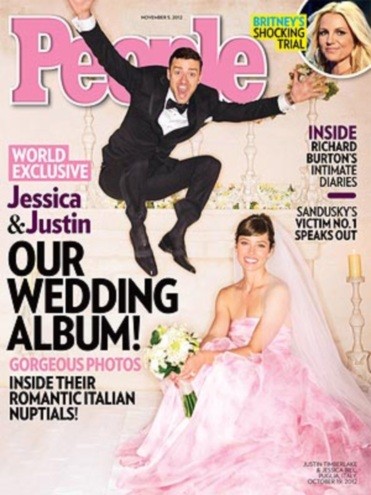 Casamento de Jessic Biel e Justin Timberlake teve revista com exclusividade para tirar fotos