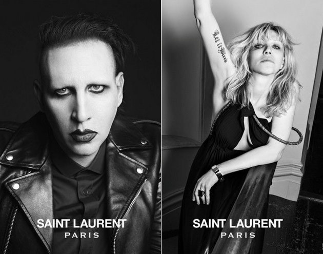 Courtney Love e Marilyn Manson para a Saint Laurent Paris