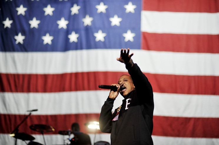Jay-Z durante campanha pela reeleição de Obama
