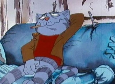 O mundo da animação aderiu. Em 72, o ousado desenho O Gato Fritz adaptava   os quadrinhos de Robert Crumb, com o indecente gato fumando maconha nos   intervalos de suas orgias sexuais