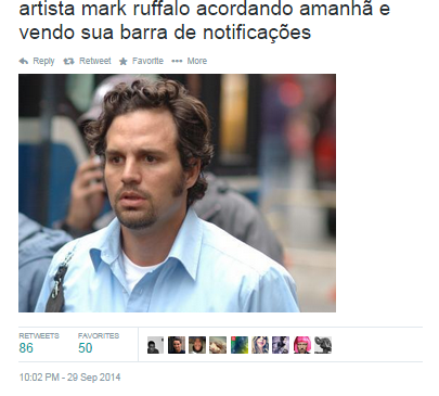 Mark Ruffalo amanheceu mega chochado no Twitter depois do episódio Marina Silva. Confira os chochos mais divertidos.