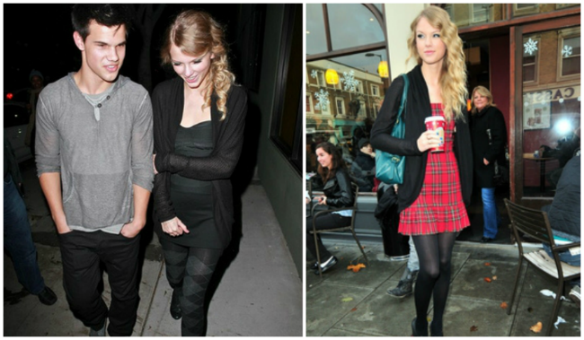 Taylor Lautner também influenciou o estilo de Swift na segunda metade de 2009, fazendo com que ela começasse a aparecer com cores escuras, mas ainda com um look arrumadinho.