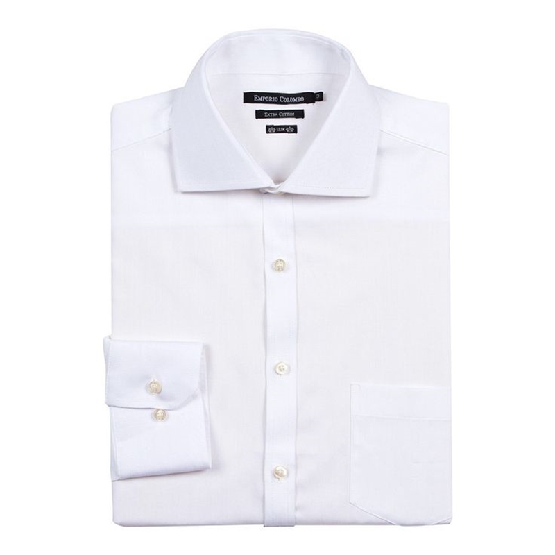 Camisa branca manga longa; R$ 79,95, na Camisaria Colombo (http://www.camisariacolombo.com.br/). Preço pesquisado em dezembro de 2014 e sujeito a alteração