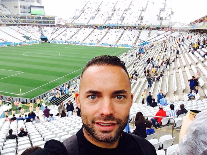 Demy fez um selfie na Arena Corinthians