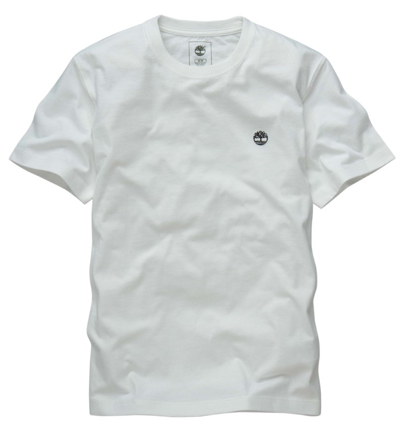 Camiseta branca; R$ 79,90, na Timberland (www.timberland.com.br). Preço pesquisado em janeiro de 2015, sujeito a modificações