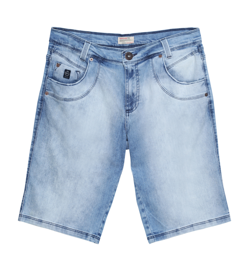 Bermuda jeans; R$ 239, na Damyller (www.damyller.com.br). Preço pesquisado em dezembro de 2014, sujeito a modificações