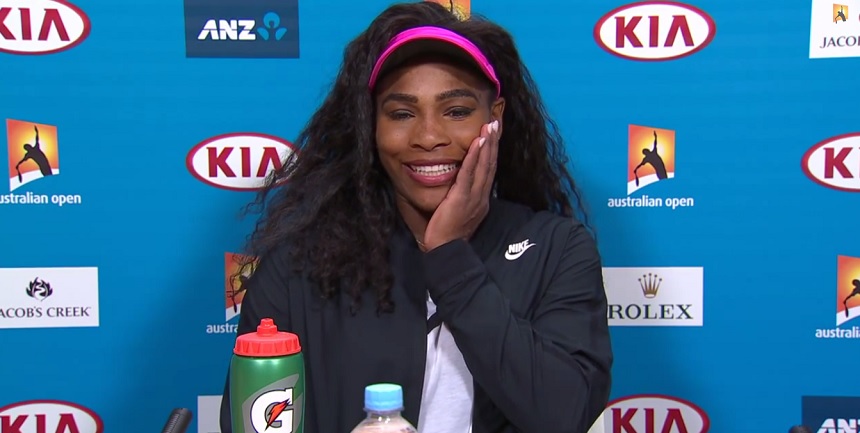 Serena Williams em entrevista durante o Australian Open