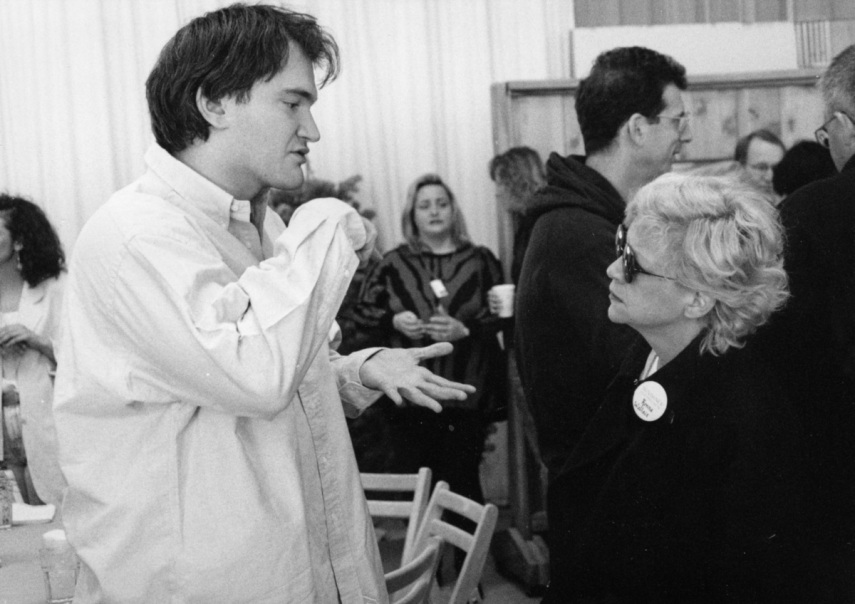 O diretor Quentin Tarantino e Ronna Wallace em 1992