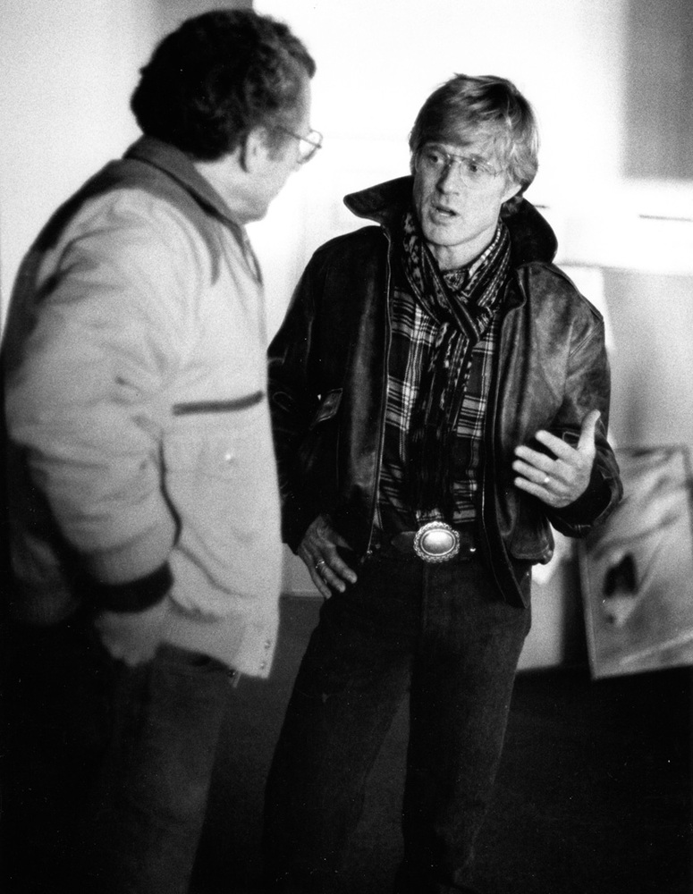 O diretor Sydney Pollack e o ator e presidente do festival, Robert Redford em 1989
