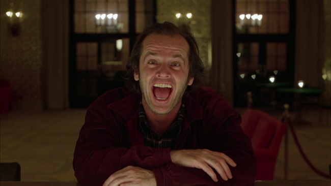 Jack Nicholson é o escritor maluco da obra-prima do terror dirigida por Stanley Kubrick