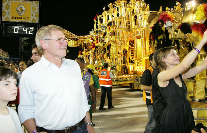 E o Indiana Jones, quer dizer, Harrison Ford veio ver como é o Carnaval na Sapucaí, em 2014