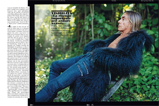 Iggy foi capa e recheio da revista de moda italiana L’Uomo Vogue, em 2011.