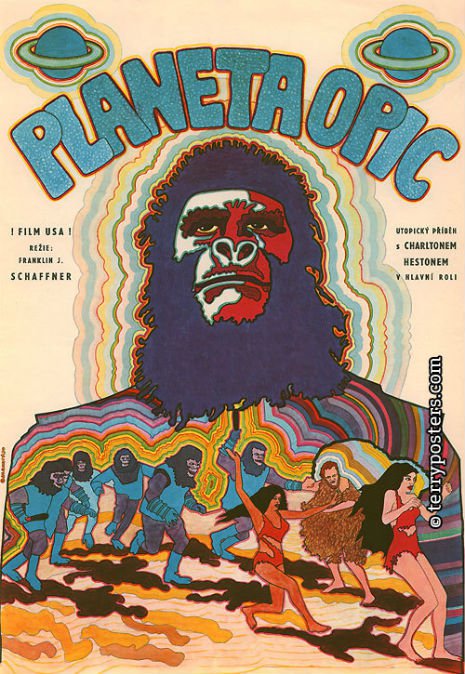 O Planeta dos Macacos (1968), de  Franklin J. Schaffner 

Artista: Vratislav Hlavatý 