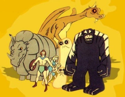 E também tivemos Os Herculoides, que estavam na pré-história mesmo, antes ainda dos Flintstones