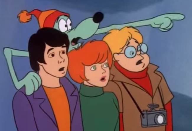 Além de spin-offs, diversas variações de Scooby surgiram, como este desenho, onde o medroso cachorro Goober (que fica invisível quando tinha medo) ajuda um grupo de jovens a resolver mistérios