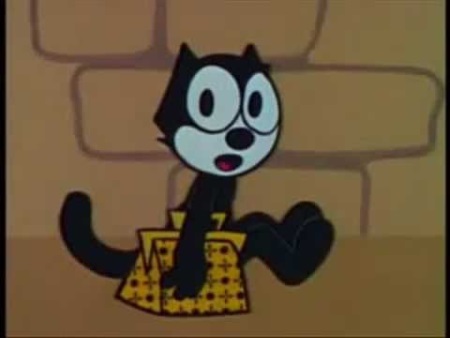 Voltando no tempo, desenhos paleolíticos continuavam passando na TV nos anos 80 e 90, como este do Gato Félix e sua sacolinha mágica