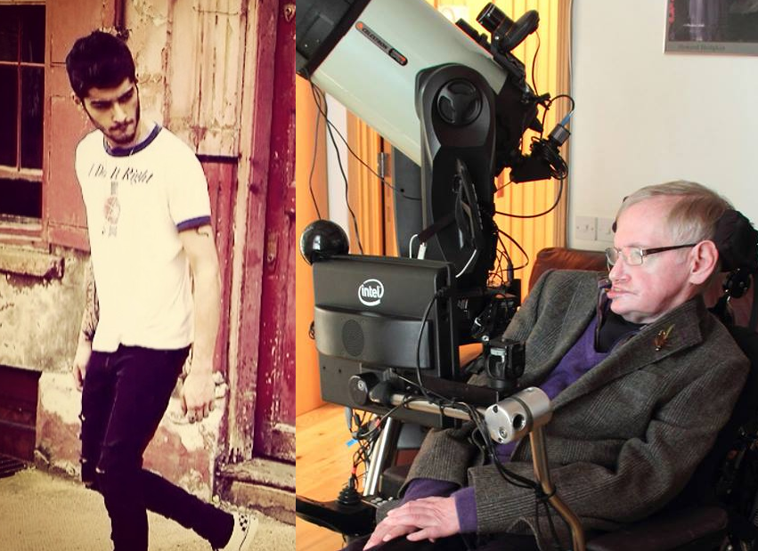 Zayn Malik, ex-One Direction, e o físico teórico Stephen Hawking