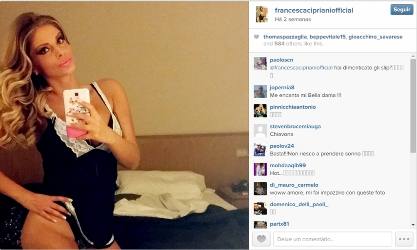 Modelo italiana Francesca Cipriani contou na TV que teve um caso com Rami