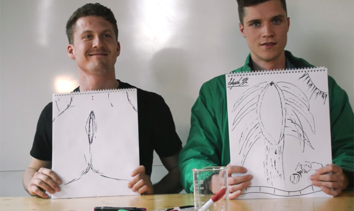 Homens são convidados a desenhar a vagina ideal