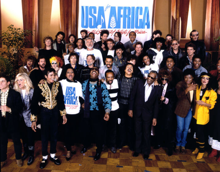 Em abril de 1985, os maiores nome da músoca da época para a gravação beneficente de We Are The World, em um projeto que se chamava USA For Africa