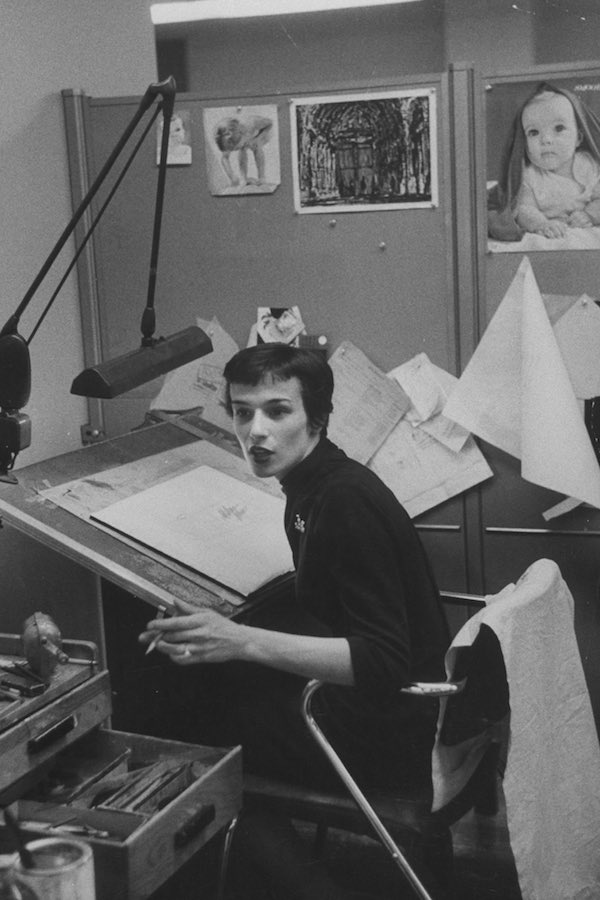 1957 - trabalhando como uma ilustradora 