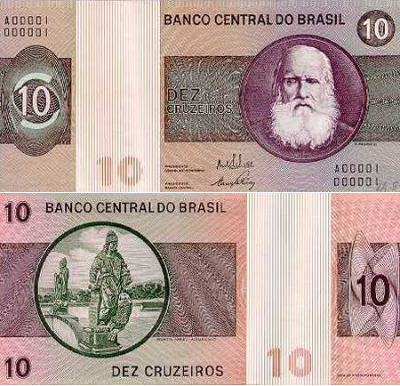 <b>Carinha da nota:</b> D. Pedro II (1825-1891), o mesmo imperador do Brasil da primeira nota de 100 cruzeiros