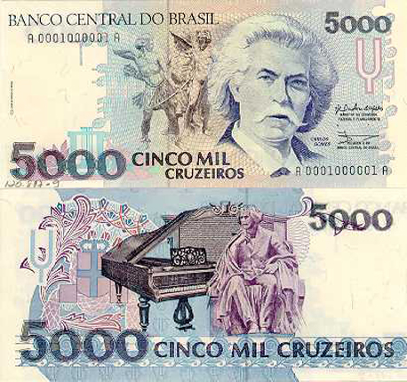 <b>Carinha da nota:</b> Antônio Carlos Gomes (1836-1896), o compositor de óperas que escreveu O Guarani, aquela música da Voz do Brasil (lembrou?)