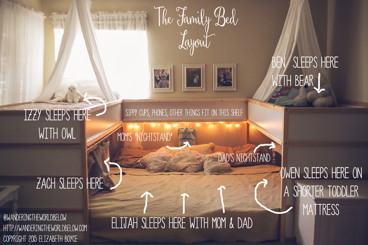 A família Boyce está acostumada a dormir junta e construiu uma cama gigante