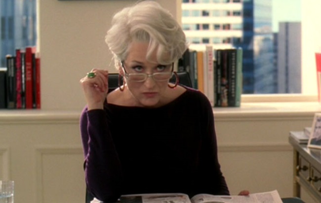 E como não amar a terrível Miranda (Meryl Streep), a editora de modas de 