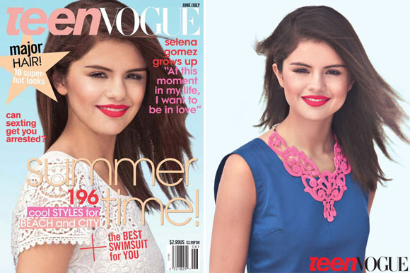 Nem mesmo os fãs da Selena conseguiram reconhecer a gata na Teen Vogue. Rolou um reboco forte!