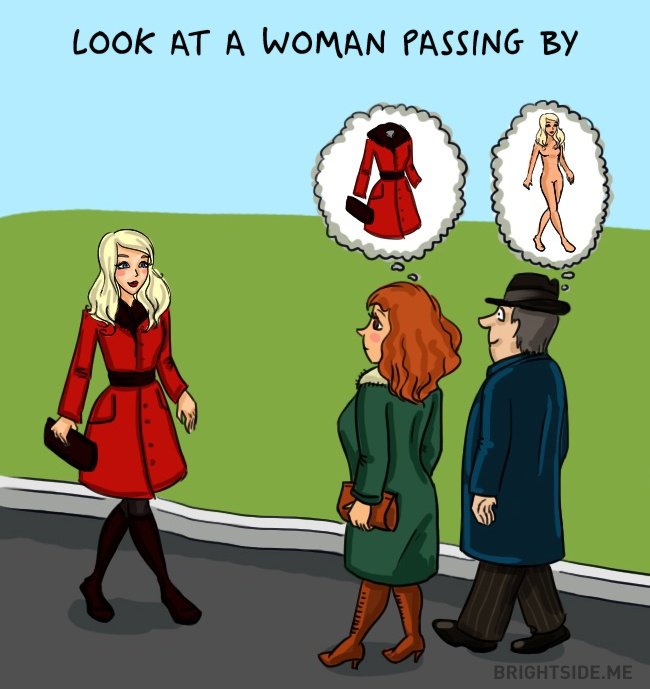 Olhando uma mulher na rua...