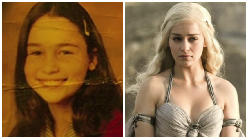 Emilia Clarke quando criança e como Daenerys Targaryen